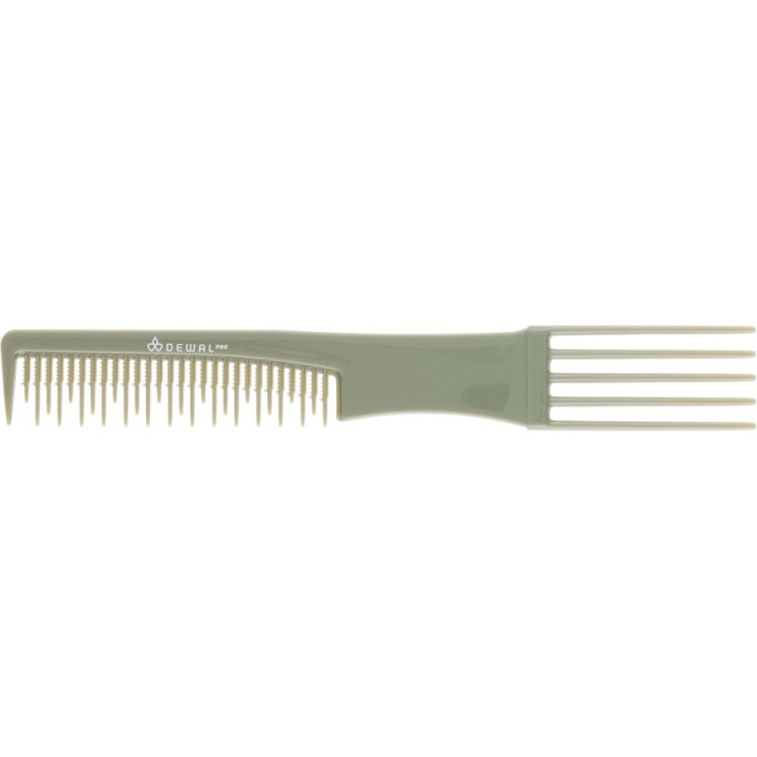 Расческа рабочая DEWAL ЭКОНОМ OLIVE для начеса, с пластмассовой вилкой, 19 см CO-6505OLIVE